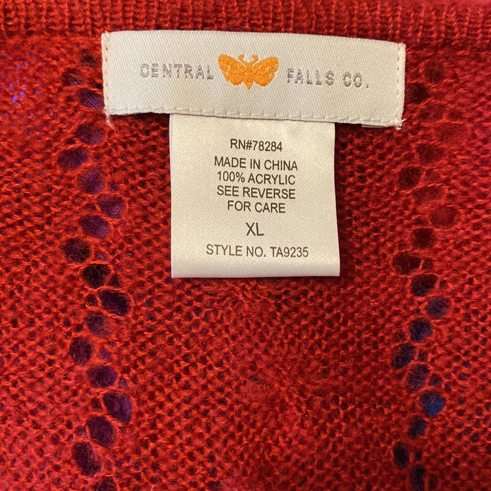 Central Falls Co Long Cardigan; Xl; Red/Maroon In Color View 5